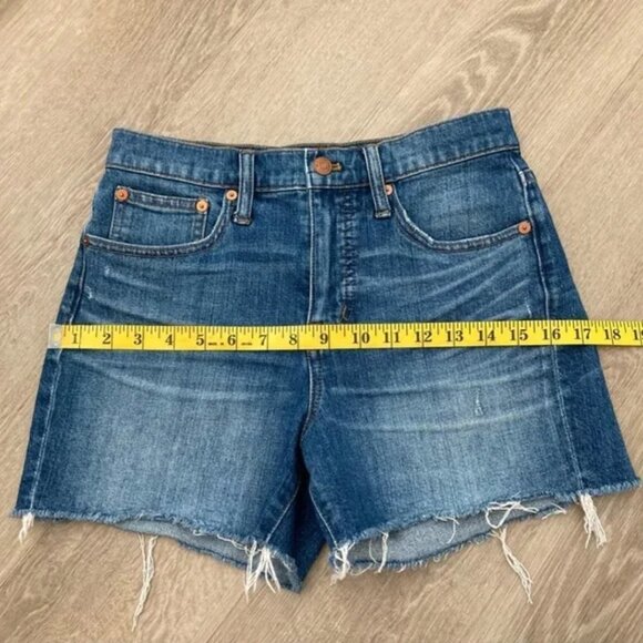 Madewell Cutoff Edition High-Rise Frayed Denim Jean Shorts Glenoaks Wash - Picture 7 of 10
